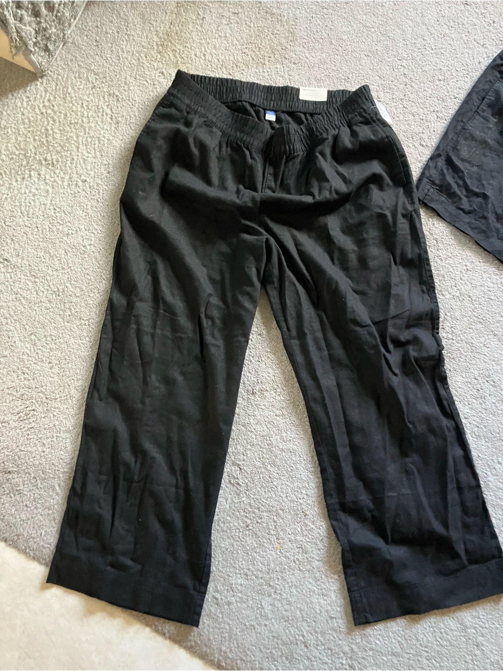 XL Old Navy Black Linen Blend Wide-Leg Pants (NWT)